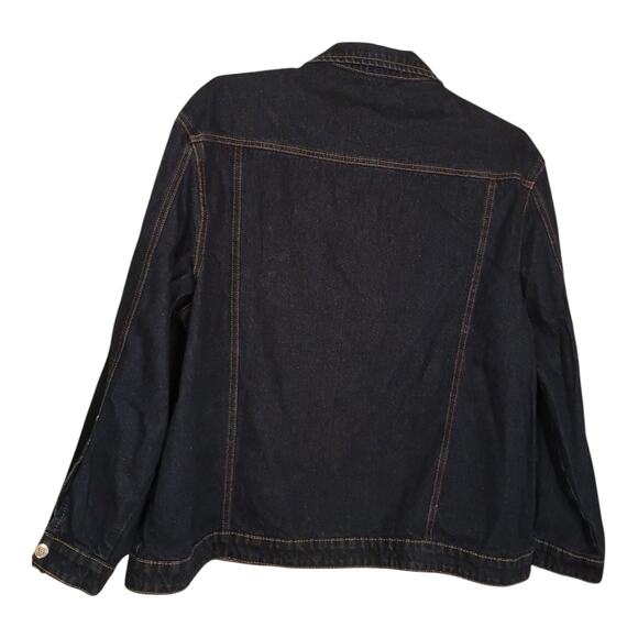 PRETTYLITTLETHING Women's Denim Jacket Oversized Boyfriends Dark Wash Size 8 - Picture 2 of 10